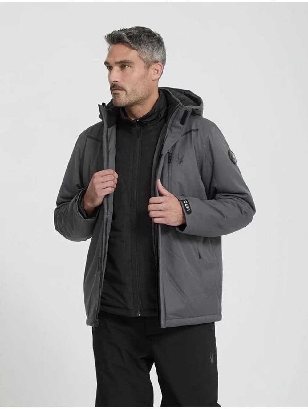 Spyder 3-in-1 Snow Ski System Jacket Detachable Hood Men’s XL Polar NWT $299